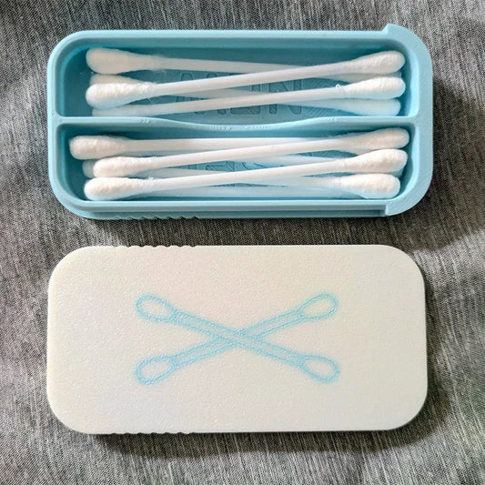 Mini Sliding Cotton Swab Storage Box – Dustproof Travel Case Swab Storage Case Peaceful Pleasures Health and Wellness