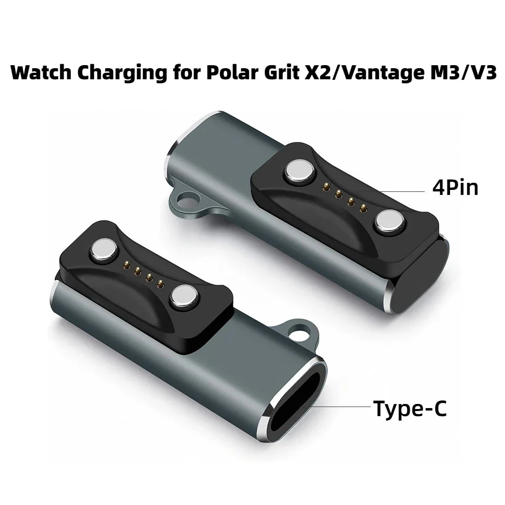 Portable 5W USB-C Charging Adapter Compatible for Polar Pacer/Ignite 3/Vantage V3/Vantage M3/Grit X2 Pro Watch Magnetic Charger Peaceful Pleasures Health and Wellness