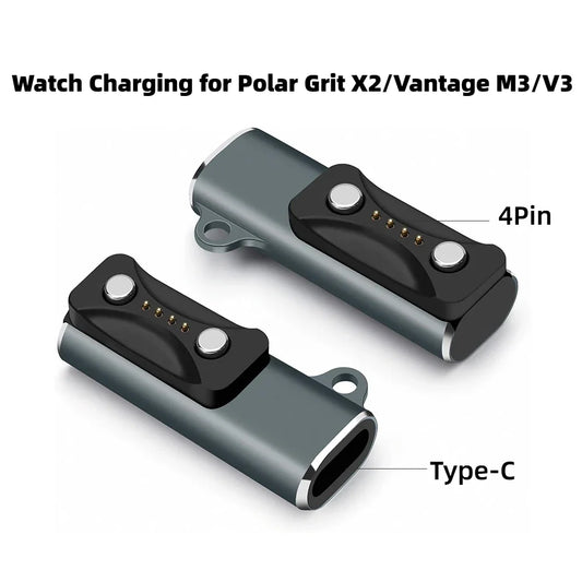 Portable 5W USB-C Charging Adapter Compatible for Polar Pacer/Ignite 3/Vantage V3/Vantage M3/Grit X2 Pro Watch Magnetic Charger Peaceful Pleasures Health and Wellness