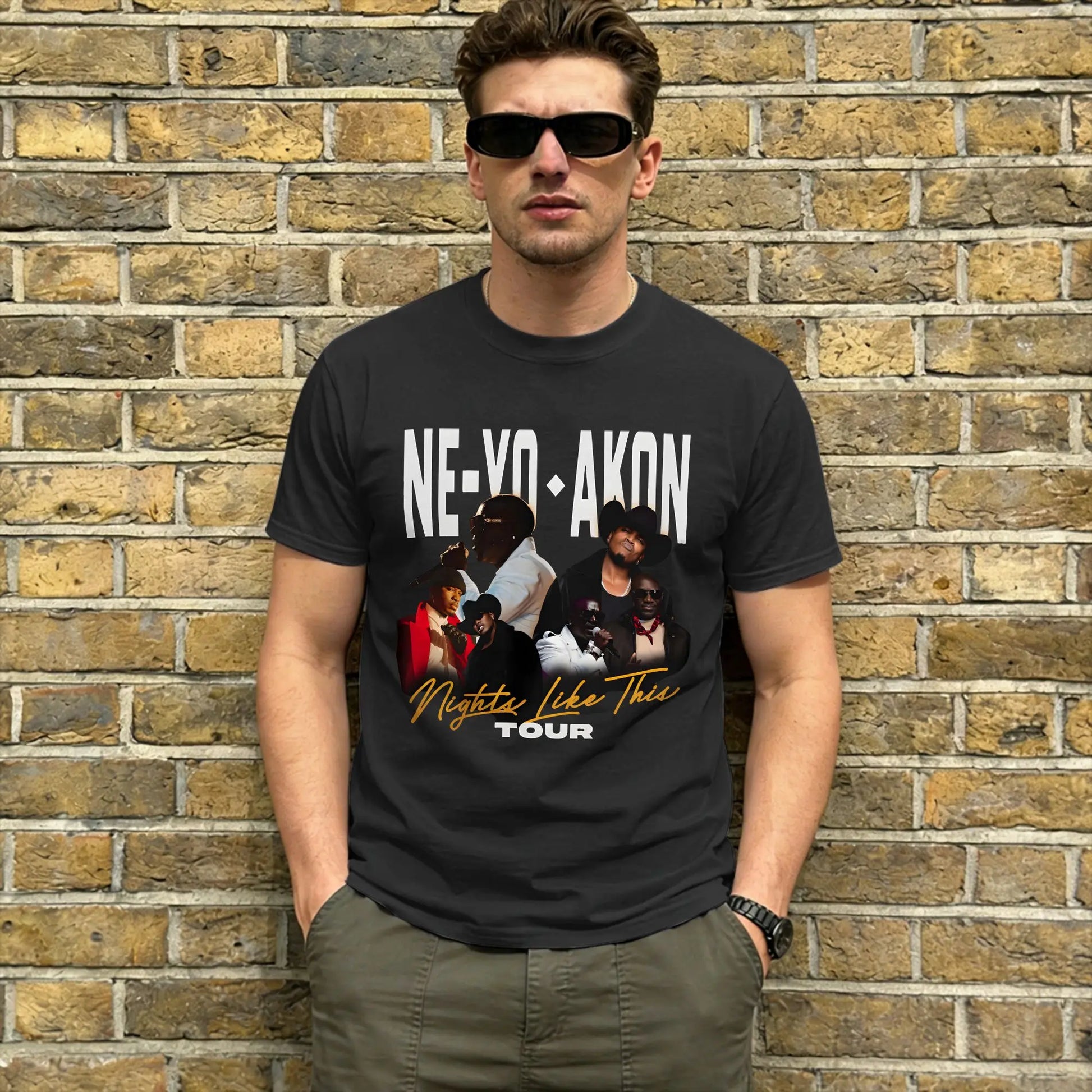 Akon T-Shirt for Men Leisure Pure Cotton Tee Shirt Crew Neck Short Sleeve T Shirts Plus Size Tops Peaceful Pleasures Health and Wellness