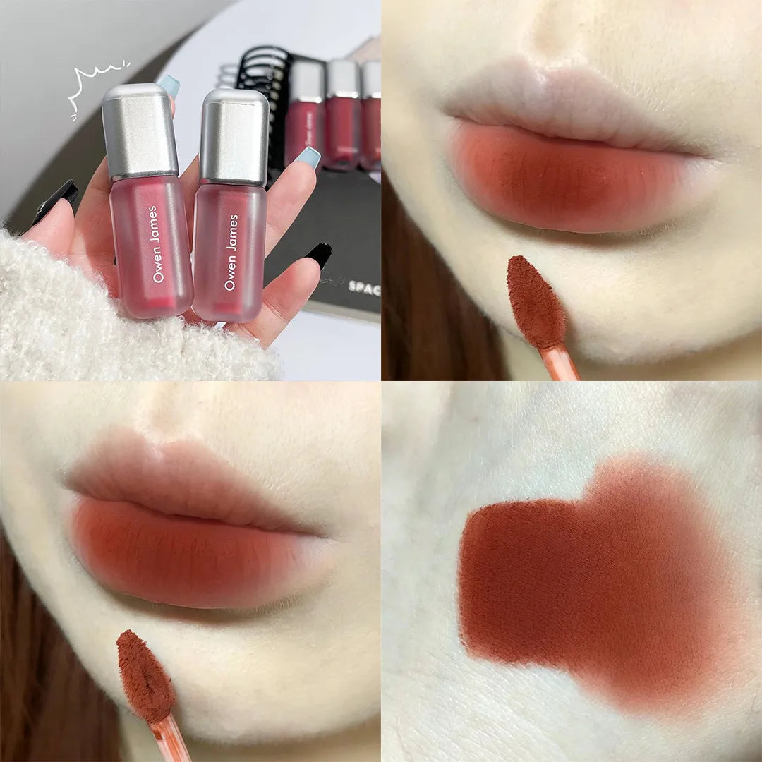 6-Color Matte Liquid Lipstick | Velvet Nude Pink Waterproof Lip Tint