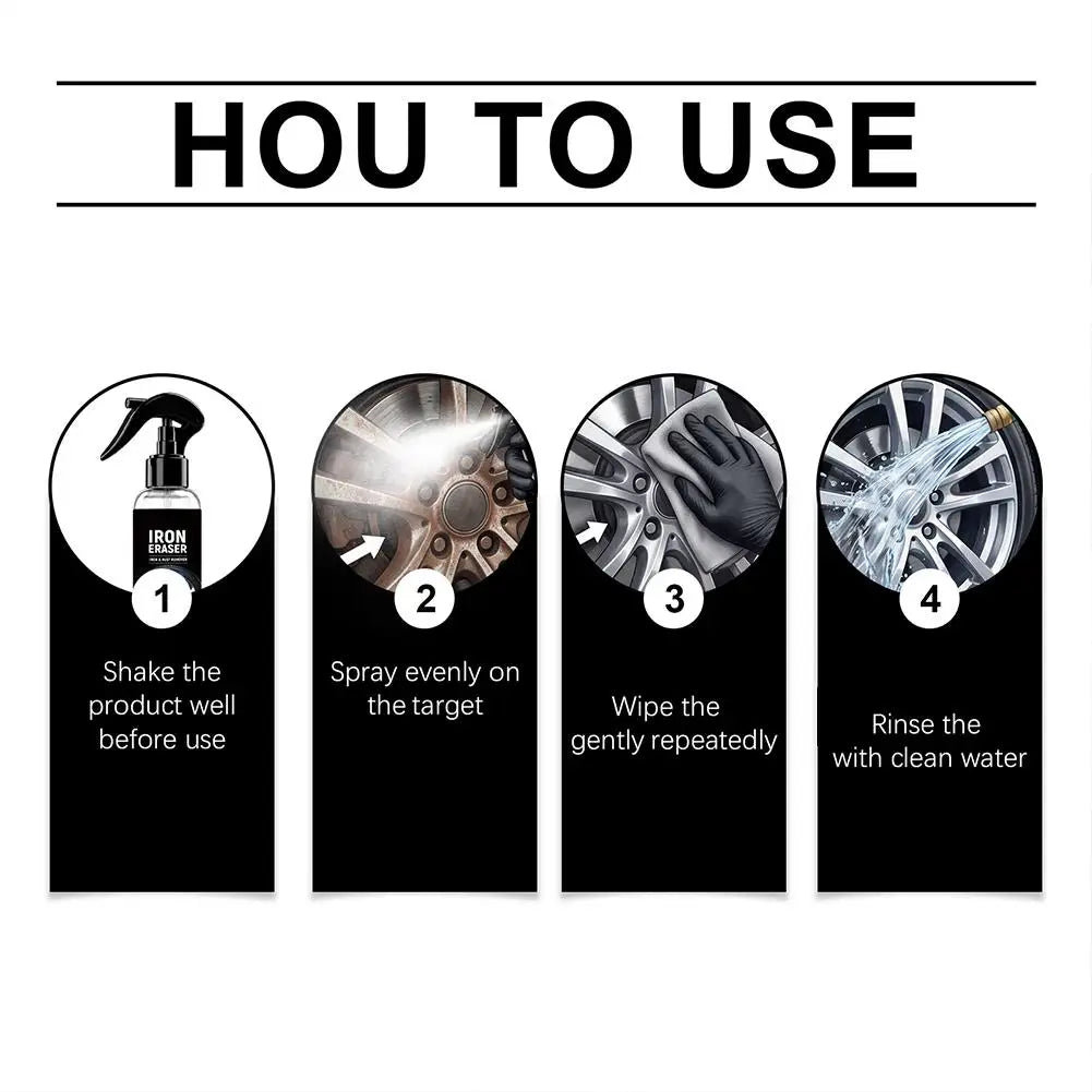 Cleaning Decontamination Descaling Renewing Paint Metal Safe Iron Eraser 120ml Tire Iron Rust Cleaning Agent Car Rust Remover Peaceful Pleasures Health and Wellness