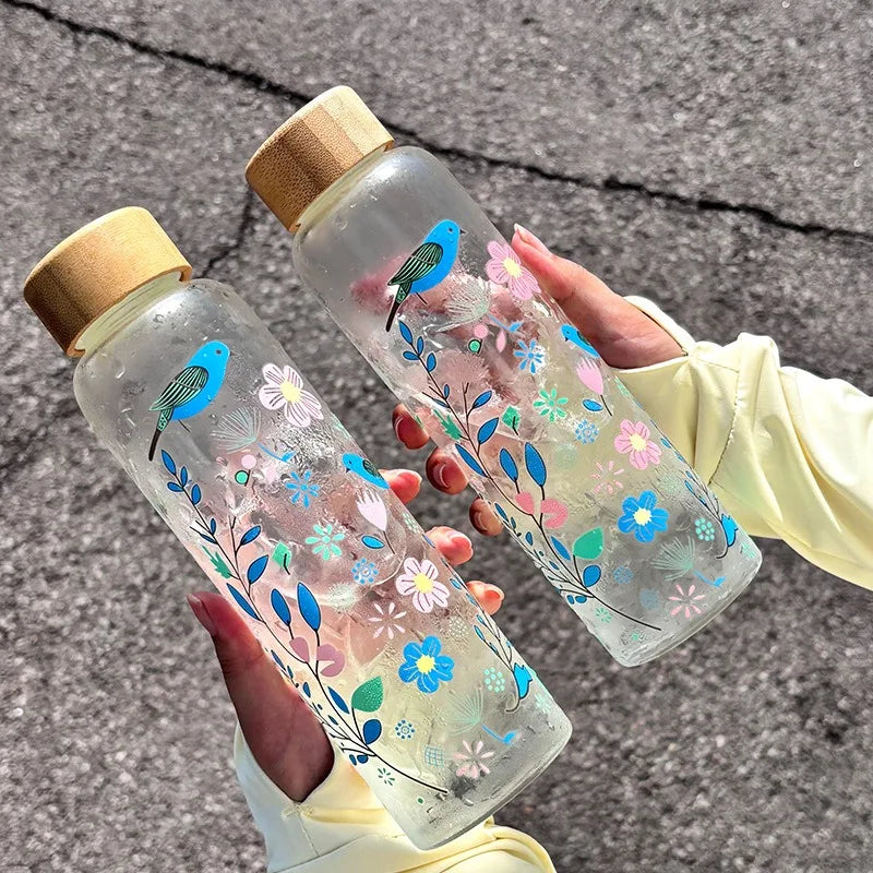 New Cold Water Discoloration High Borosilicate Glass Cup Coffee Milk Cup High Temperature Resistant Water Cup Beverage Bottle Peaceful Pleasures Health and Wellness