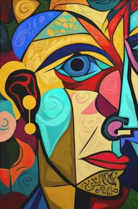 Scandinavian Abstract Cubist Canvas Wall Art – HD Poster Print Canvas Wall Art Print Peaceful Pleasures Health and Wellness ZLH3243 80x120cm No Frame