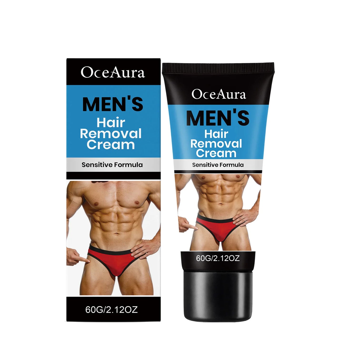 OceAura Men's Hair Removal Cream – Smooth & Moisturizing 60g