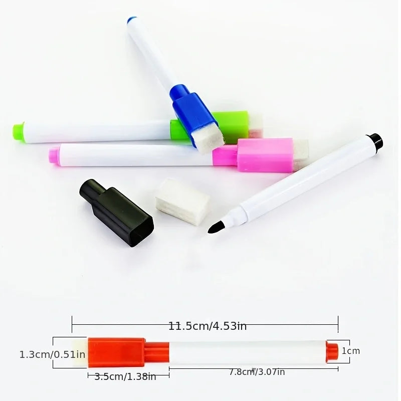 8-Pack Erasable Whiteboard Markers + Eraser | 8 Colors