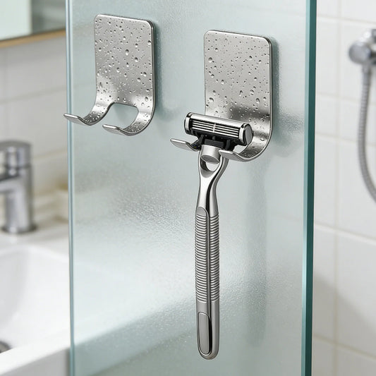 Stainless Steel Shower Hook – No-Drill Multi-Use Wall Hanger Bathroom Wall Hook Peaceful Pleasures Health and Wellness