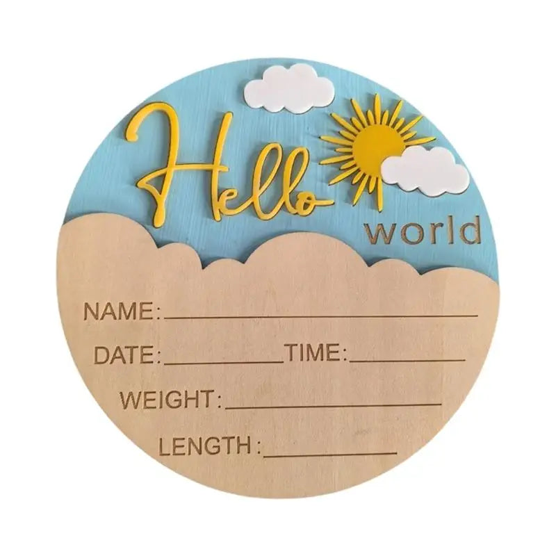 Hello Baby Wooden Sign | Birth Announcement & Nursery Photo Prop