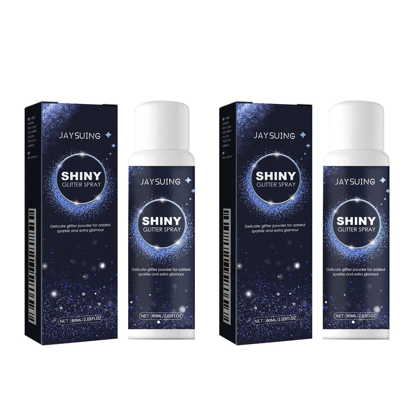 Holographic Glitter Spray for Hair & Body – Silver Shimmer Peaceful Pleasures Health and Wellness 2Pc x 60ml Boxed