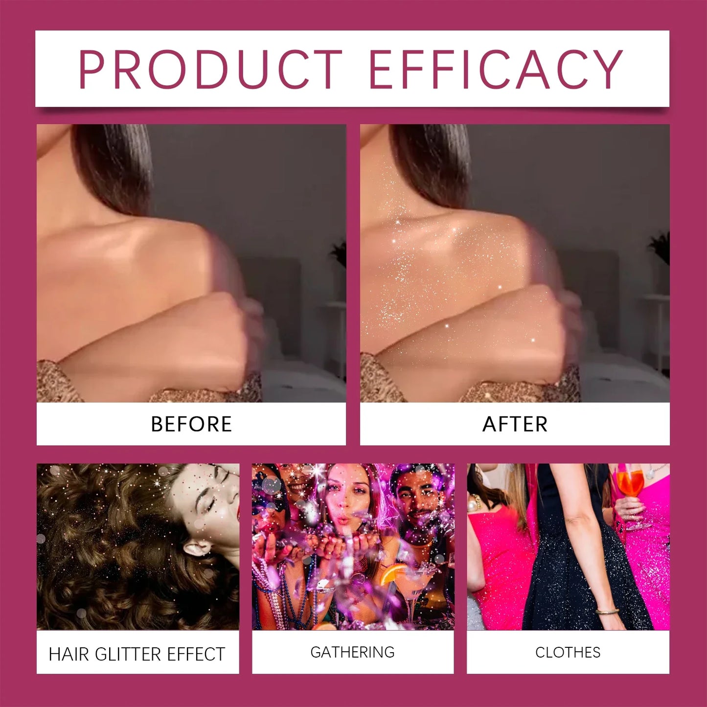 Eelhope Glitter Shimmer Spray – Face, Hair, Body & Clothes