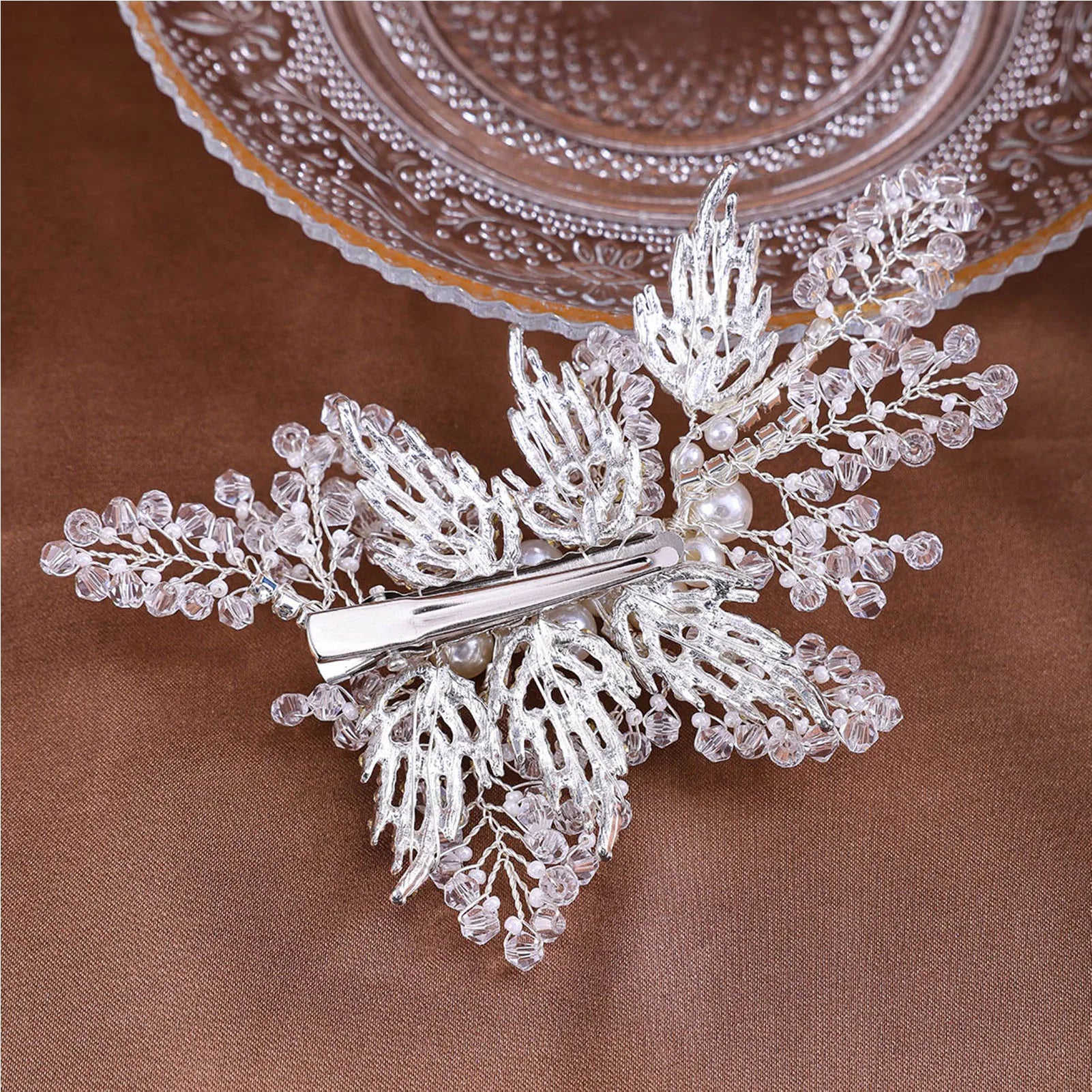 Full Clear Beads Hair Clip for Women Light Luxurious Handmade Hair Accessories for Gown Dress Hairstyle Making Tool Peaceful Pleasures Health and Wellness
