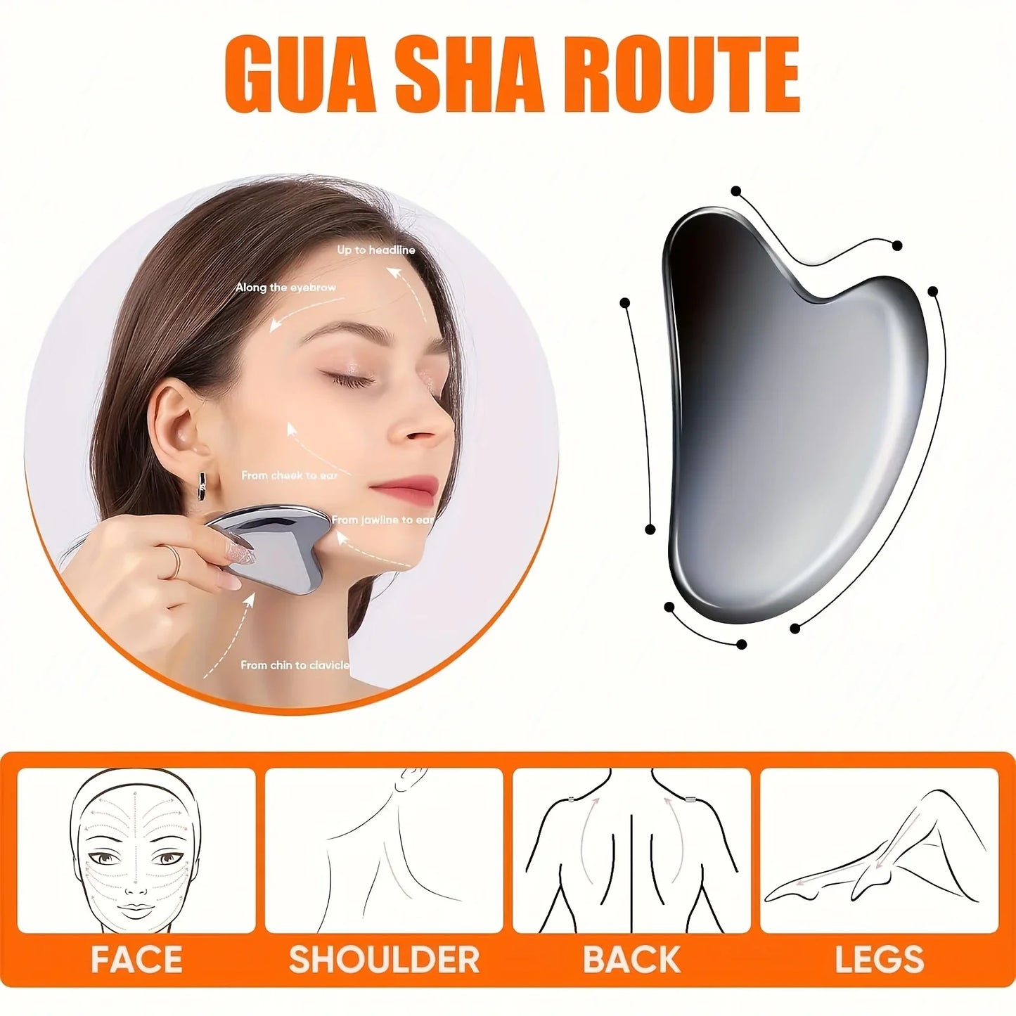 Dolphin Stainless Steel Gua Sha Tool – Face & Eye Massage Board