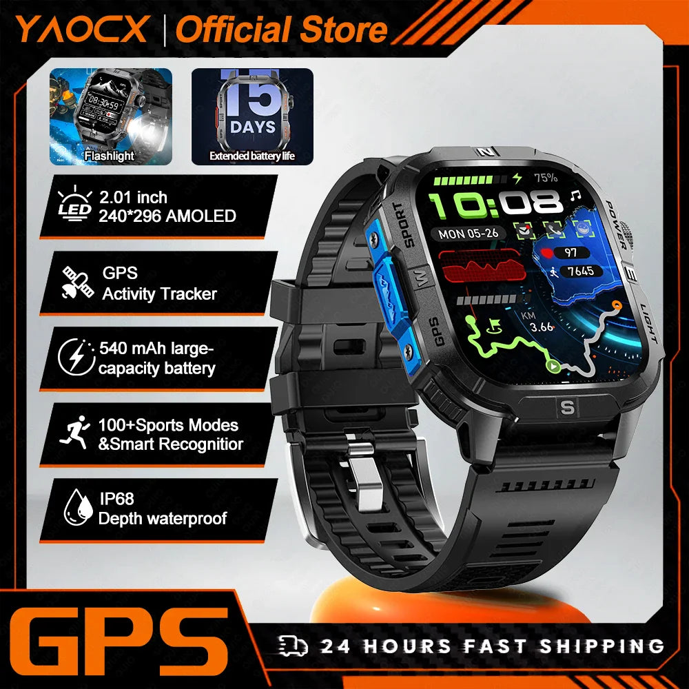 yaocx GTH3 Smart Watch 2.01" HD, BT Call, IP68, 100+ Sports