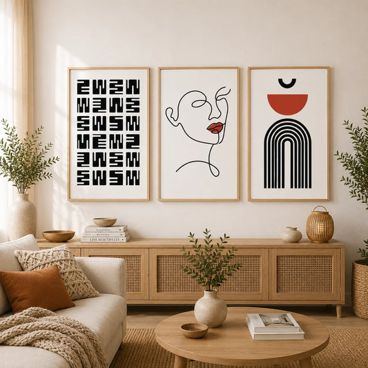 Abstract Wall Ar Fashion Woman Geometric Line Canvas Painting Modern Minimalist Poster Print for Living Room Bedroom Wall Decor Peaceful Pleasures Health and Wellness