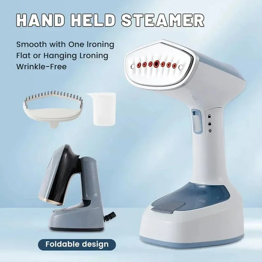 1500W Foldable Electric Handheld Fast-Heat Garment Steamer Steam Iron for Household Travel Fabric Care Peaceful Pleasures Health and Wellness