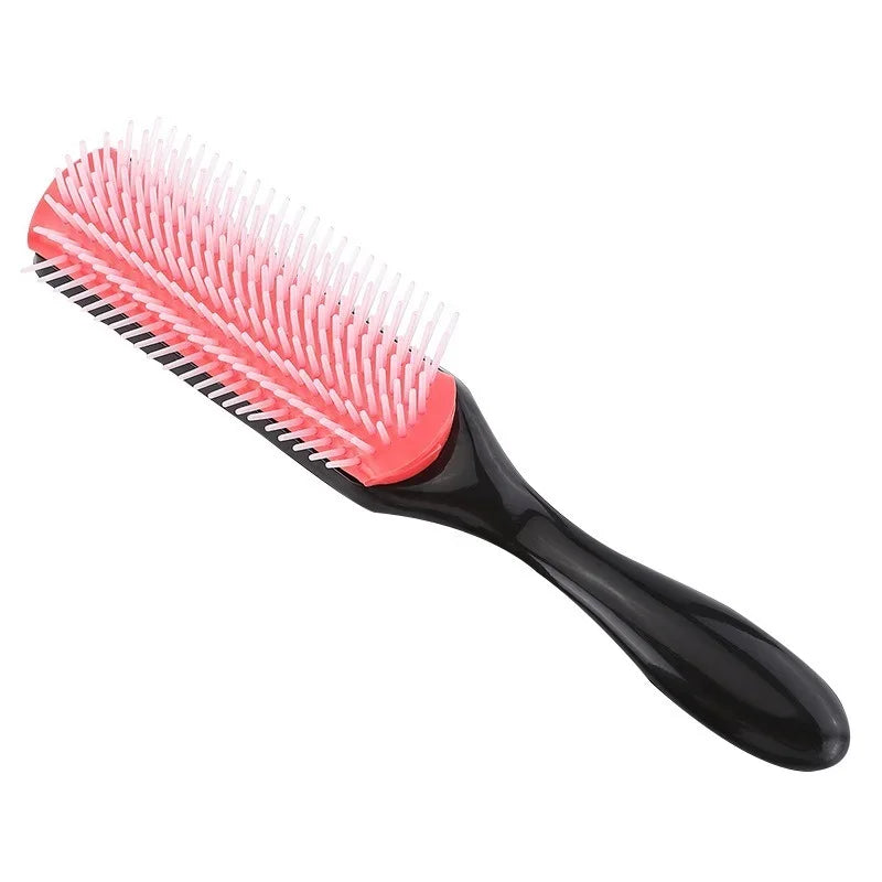 9-Rows Detangling Hair Brush Detangler Hairbrush Scalp Massager Straight Curly Wet Hair Comb for Women Men Home Salon Peaceful Pleasures Health and Wellness
