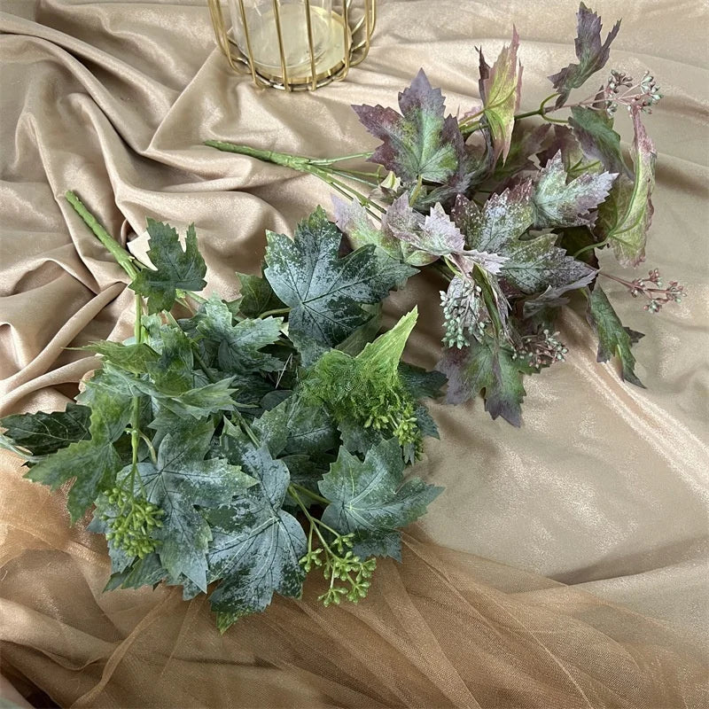 Silk Artificial Grape Leaf Branch with Fruit – Wedding Home Decor