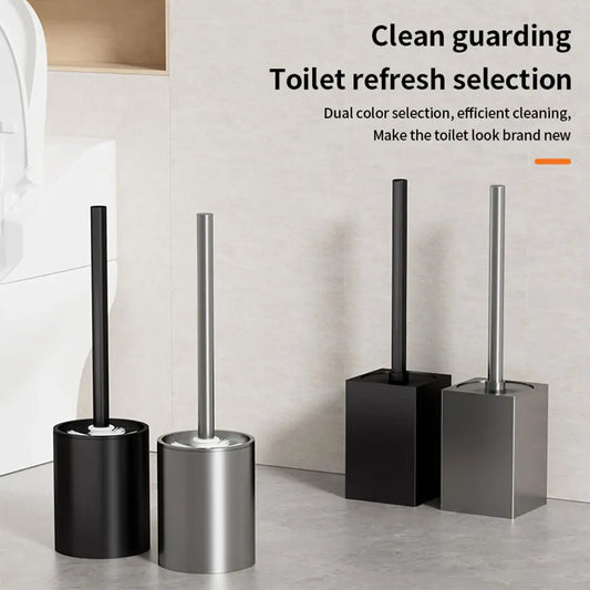 Luxury Wall-Mounted Toilet Brush Holder | Chrome Aluminum Toilet Brush Holder Peaceful Pleasures Health and Wellness