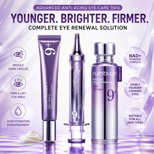 Korean Anti Aging Eye Care Kit NAD+ Retinol Liquid Serum Firming Plumping Wrinkle Reducing Eye Cream Gift Set Eye Cream Peaceful Pleasures Health and Wellness A Set