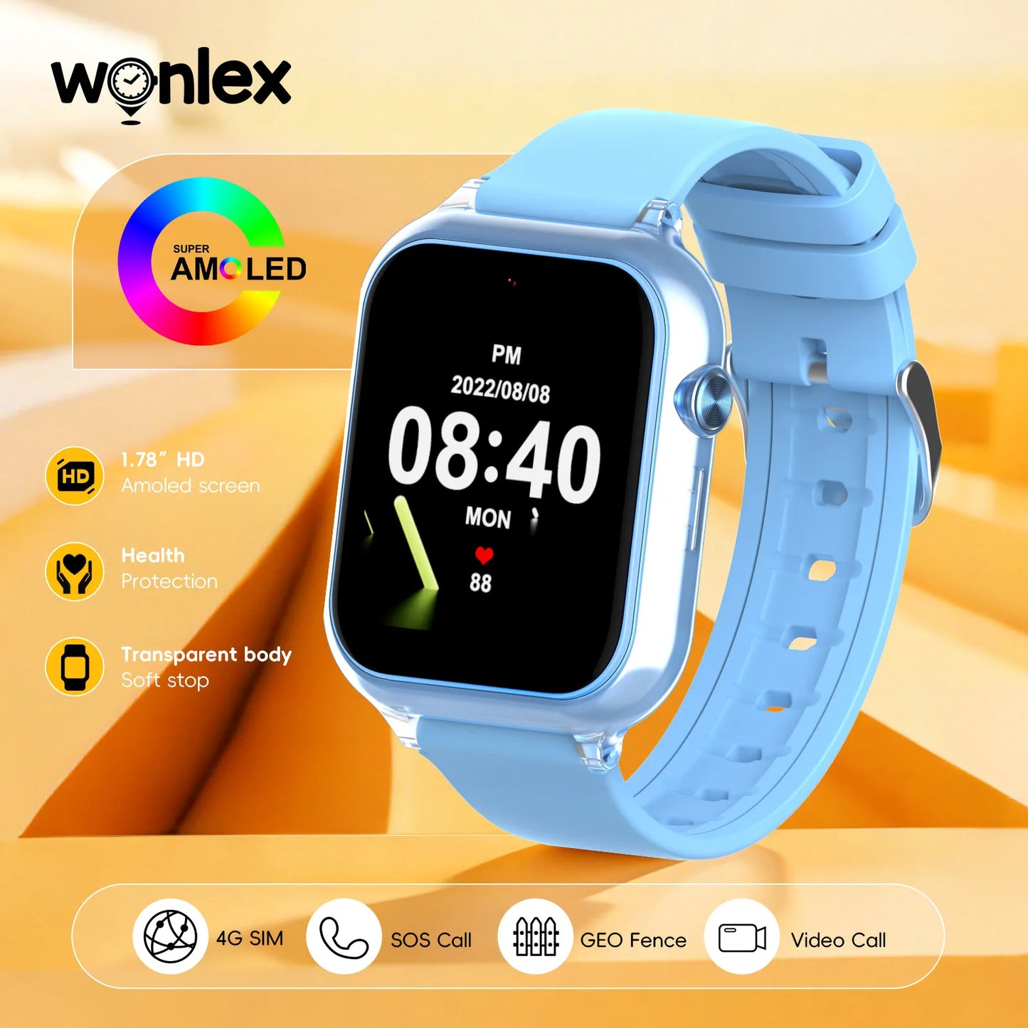 KT38X4 Kids 4G Smart Watch | GPS, OLED Screen, SOS Alert
