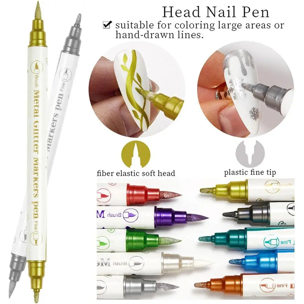 10-Color Temporary Tattoo Pen Set | Nail Art & Body Doodle Kit