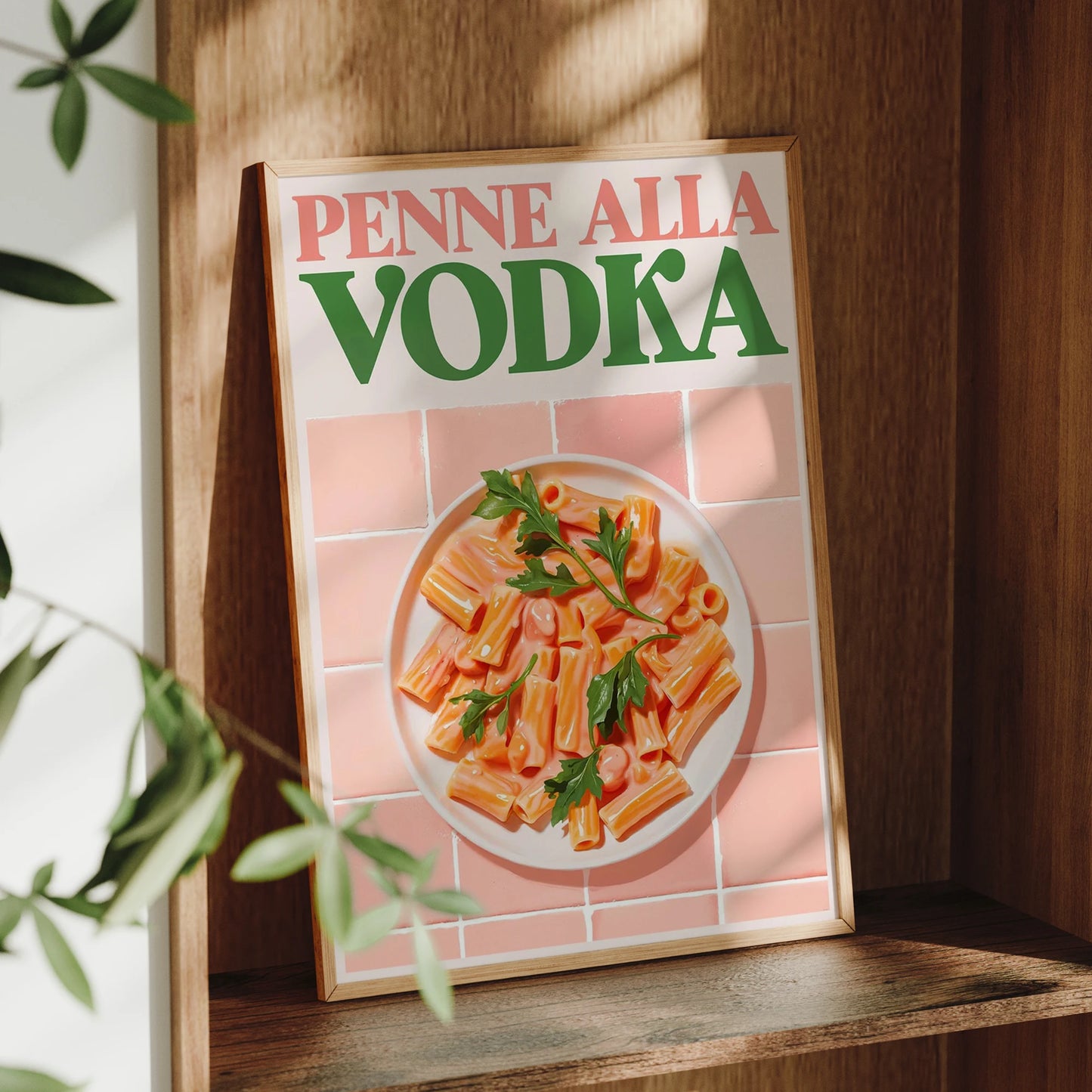 Penne Alla Vodka Canvas Wall Art | Modern Minimalist Food Print