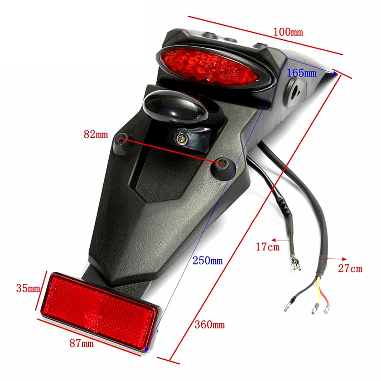 12V LED Motorcycle Fender Tail Light | Dirt Bike Brake Lamp