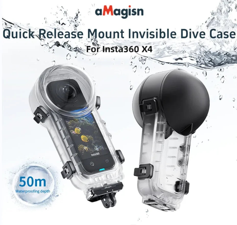 Insta360 X4 Waterproof Dive Case – 50M Underwater Housing