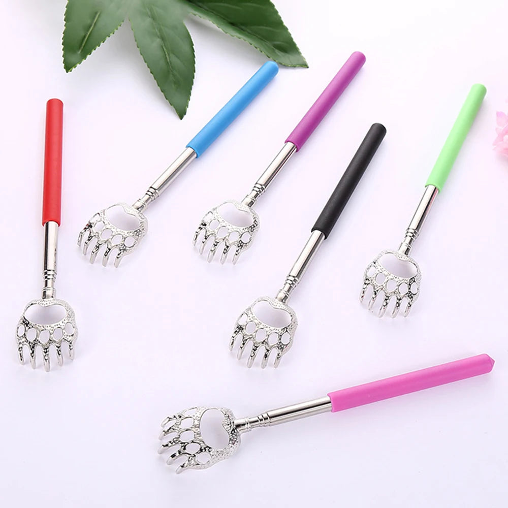 1pcs Bear Claw Stainless Steel Itching Massager No Need For Manual Labor Stainless Steel Retractable Itching Device Peaceful Pleasures Health and Wellness