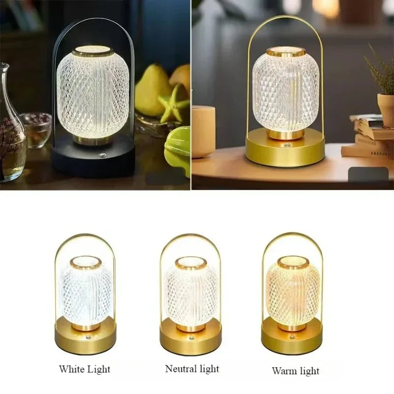 Retro Rechargeable LED Touch Table Lamp | USB Night Light