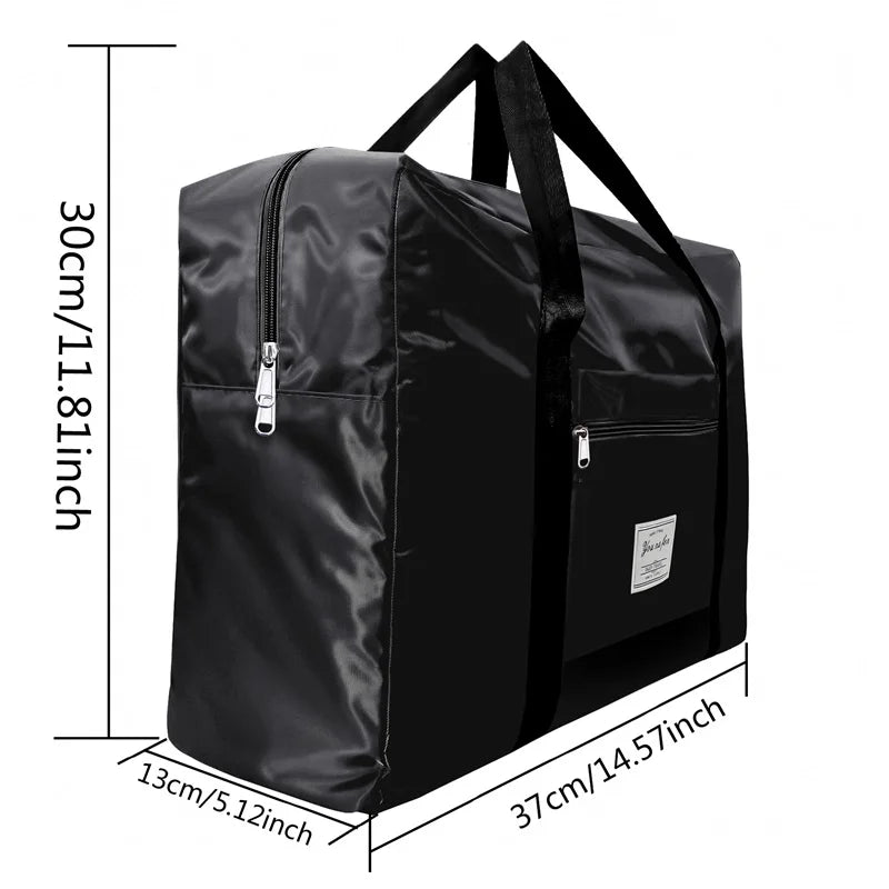 S-XL Multifunctional Folding Travel Bags Waterproof Single Shoulder Hand Luggage Bag Large Capacity Portable Luggage Storage Peaceful Pleasures Health and Wellness Black S