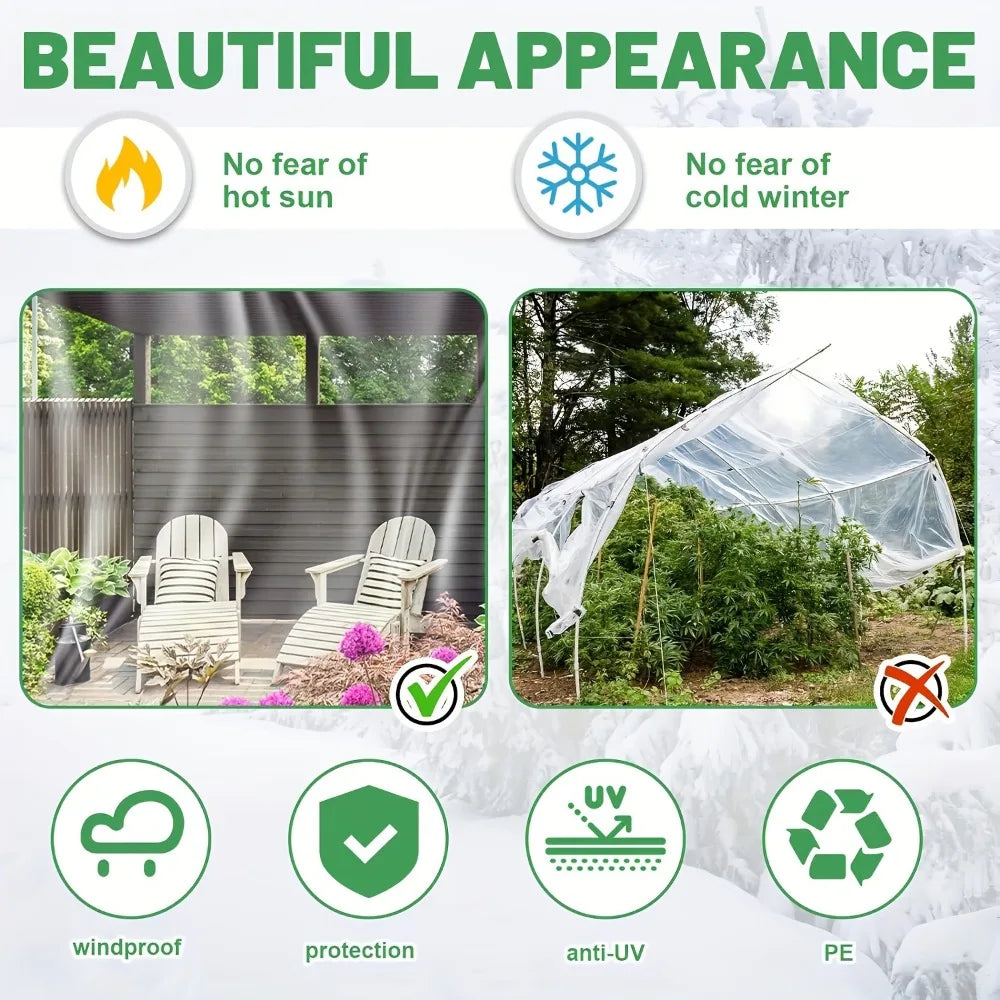 Heavy Duty Clear PVC Tarp with Zipper – Waterproof & Windproof