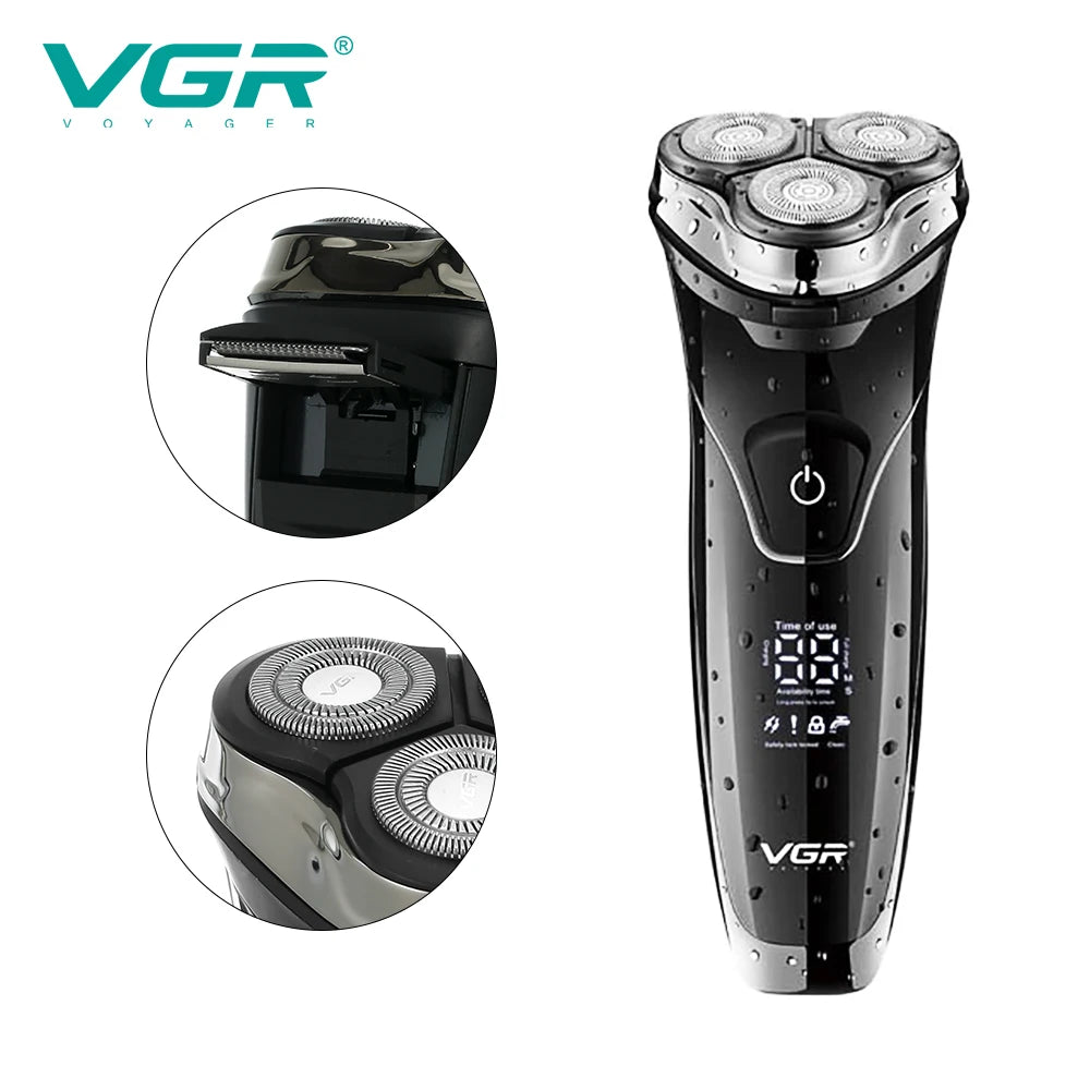 VGR 318 Shaver Electric Razor Professional Shaving Machine Floating Beard Trimmer IPX7 Waterproof Rechargeable Shaver for Men Peaceful Pleasures Health and Wellness