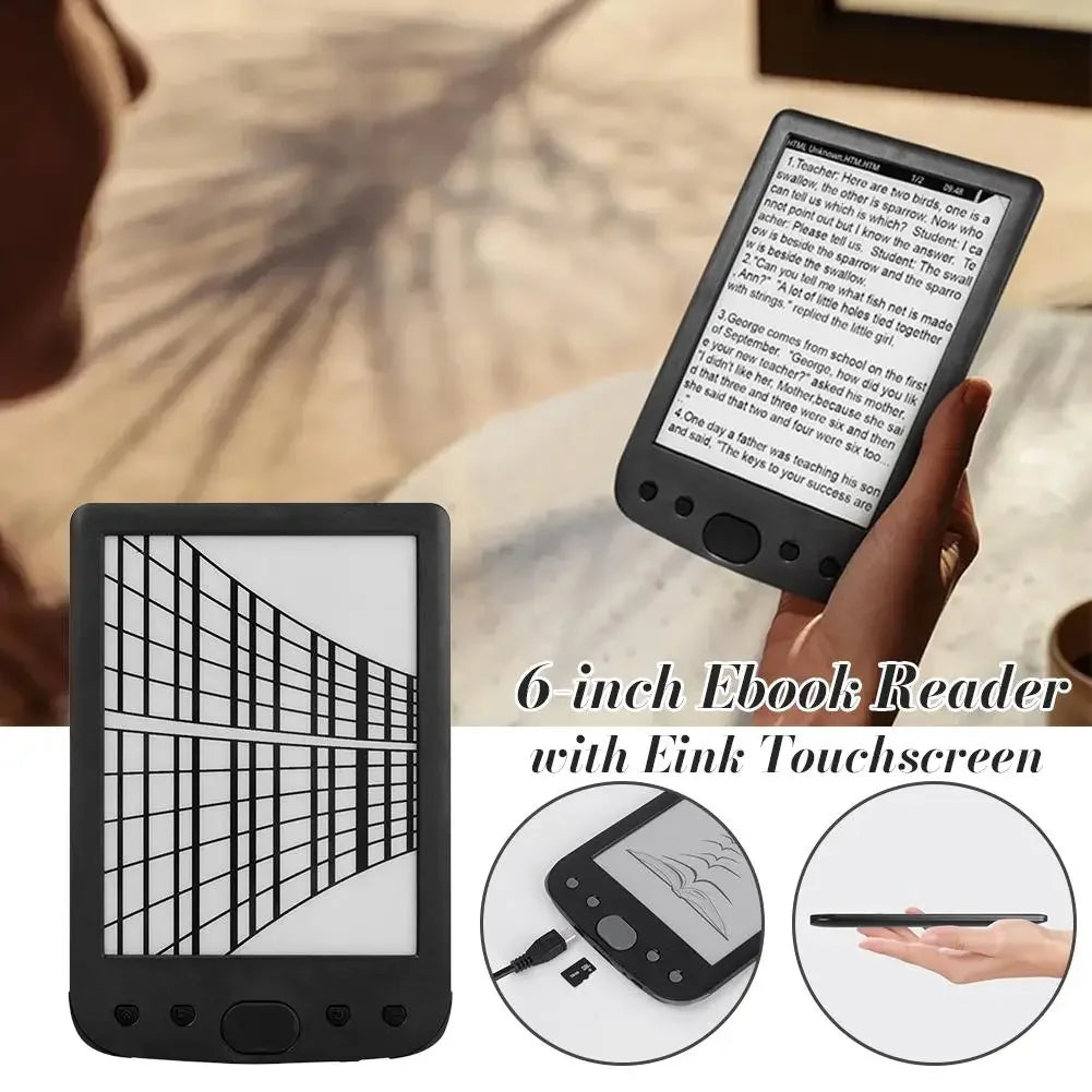 2026 New E-Book Reader - 6-Inch Glare-Free E-Ink Screen, 8GB Storage + TF Card Expansion, Adjustable Light, Ultra-Long Endurance Peaceful Pleasures Health and Wellness