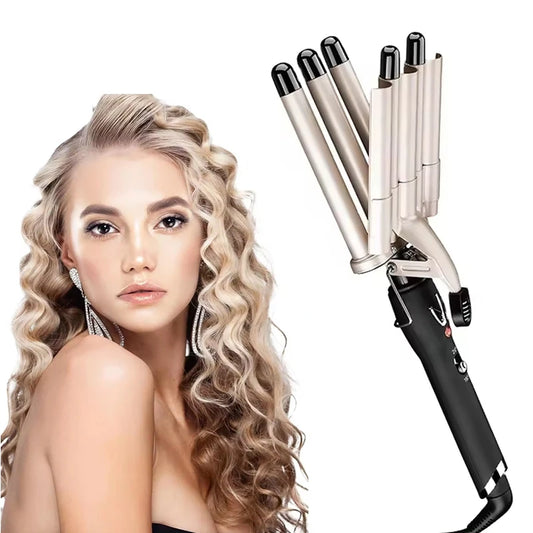 Large Electric Household Ceramic Automatic Hair Curler 5 Tube Water Ripple Egg Roll PTC Heater Temperature Curling Irons Peaceful Pleasures Health and Wellness