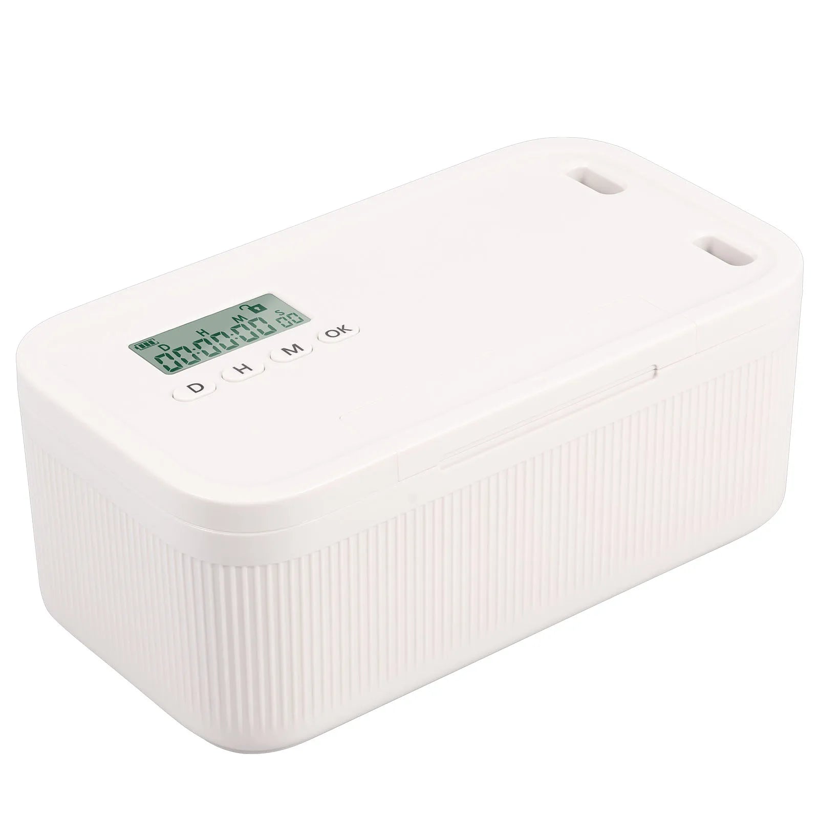 Timed Phone Lock Box with Timer Self-Control Lockable Storage Box to Unplug From Phones Video Games Social Media Snacks Peaceful Pleasures Health and Wellness SKU-01-White