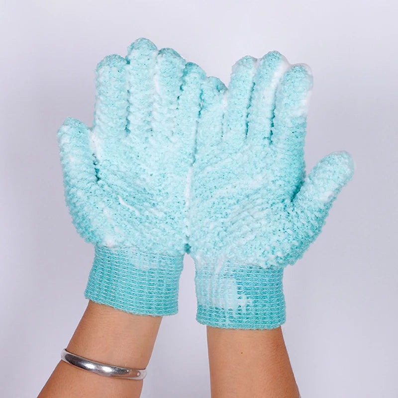 2PCS Exfoliating Bath Gloves Set for Shower Deep Cleaning Body Scrubbing Gloves for Women And Men Peaceful Pleasures Health and Wellness