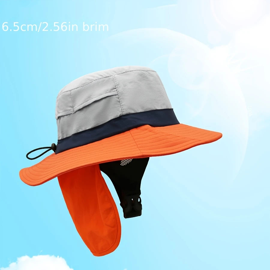 UPF 50+ Wide Brim Sun Hat | Fishing Safari Bucket Hat Neck Flap