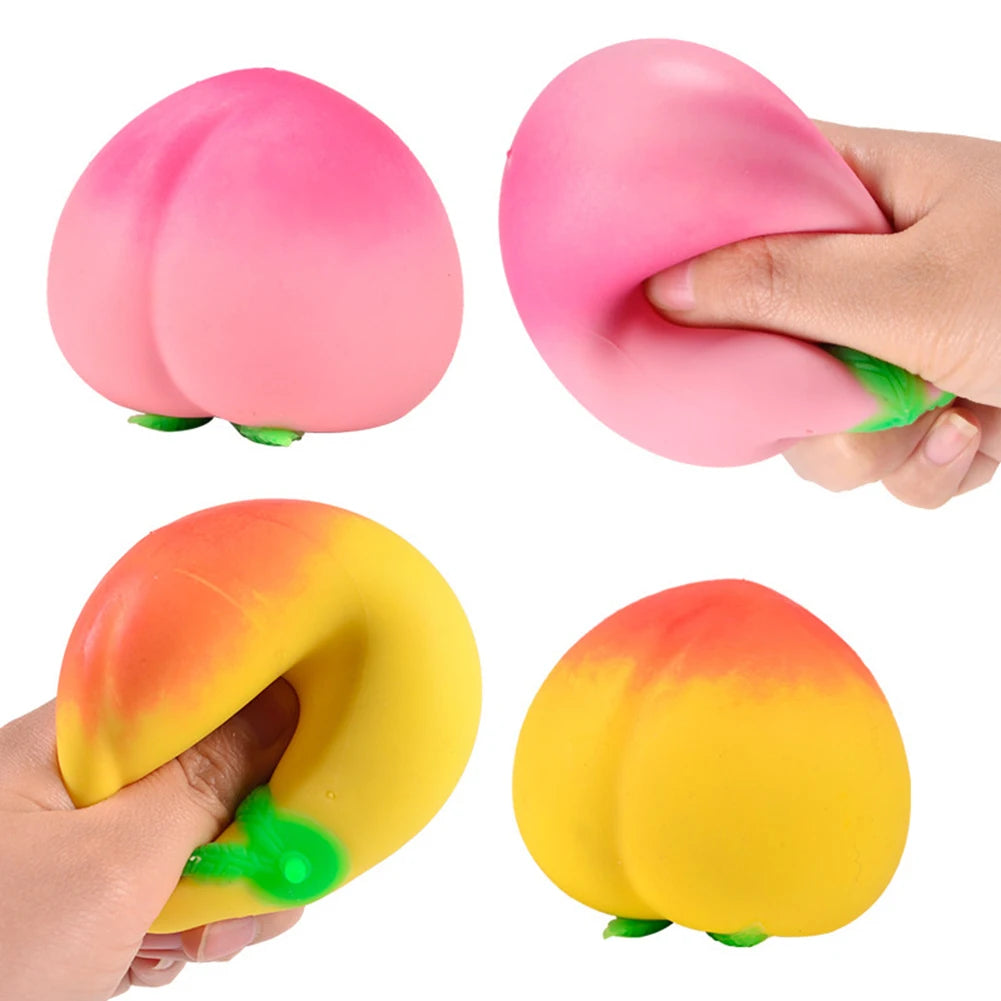 Peach Shaped Fruit Stress Ball,Anxiety Relief Squeeze Toy For Adults,Soft Slowing Rebound Simulated Fruit Foam Decompression Toy Peaceful Pleasures Health and Wellness