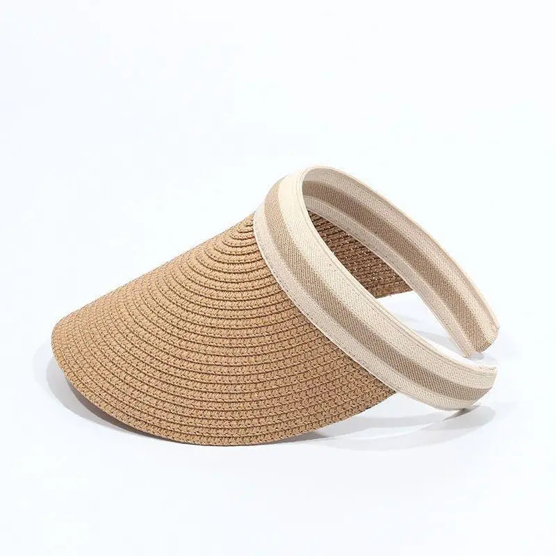 Women's Wide Brim Pearl Straw Sun Hat – Elegant Beach Cap