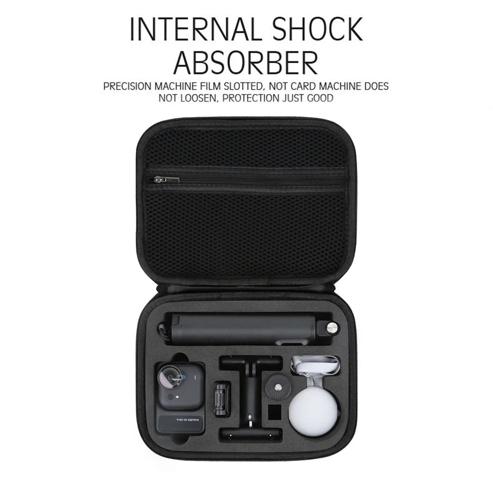 For Insta360 GO Ultra Camera Storage Bag Anti-Pressure And Anti-Shock Storage Bag Black/Gray PU + EVA Organizer Bag Peaceful Pleasures Health and Wellness