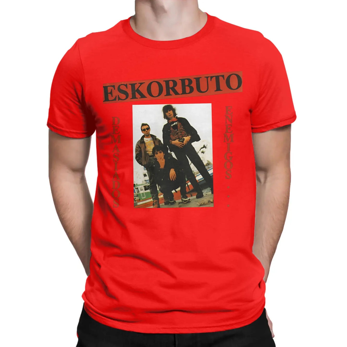 Eskorbuto T-Shirt for Men Band Fashion Pure Cotton Tee Shirt Crew Neck Short Sleeve T Shirt Graphic Printed Clothing Peaceful Pleasures Health and Wellness Red 6XL