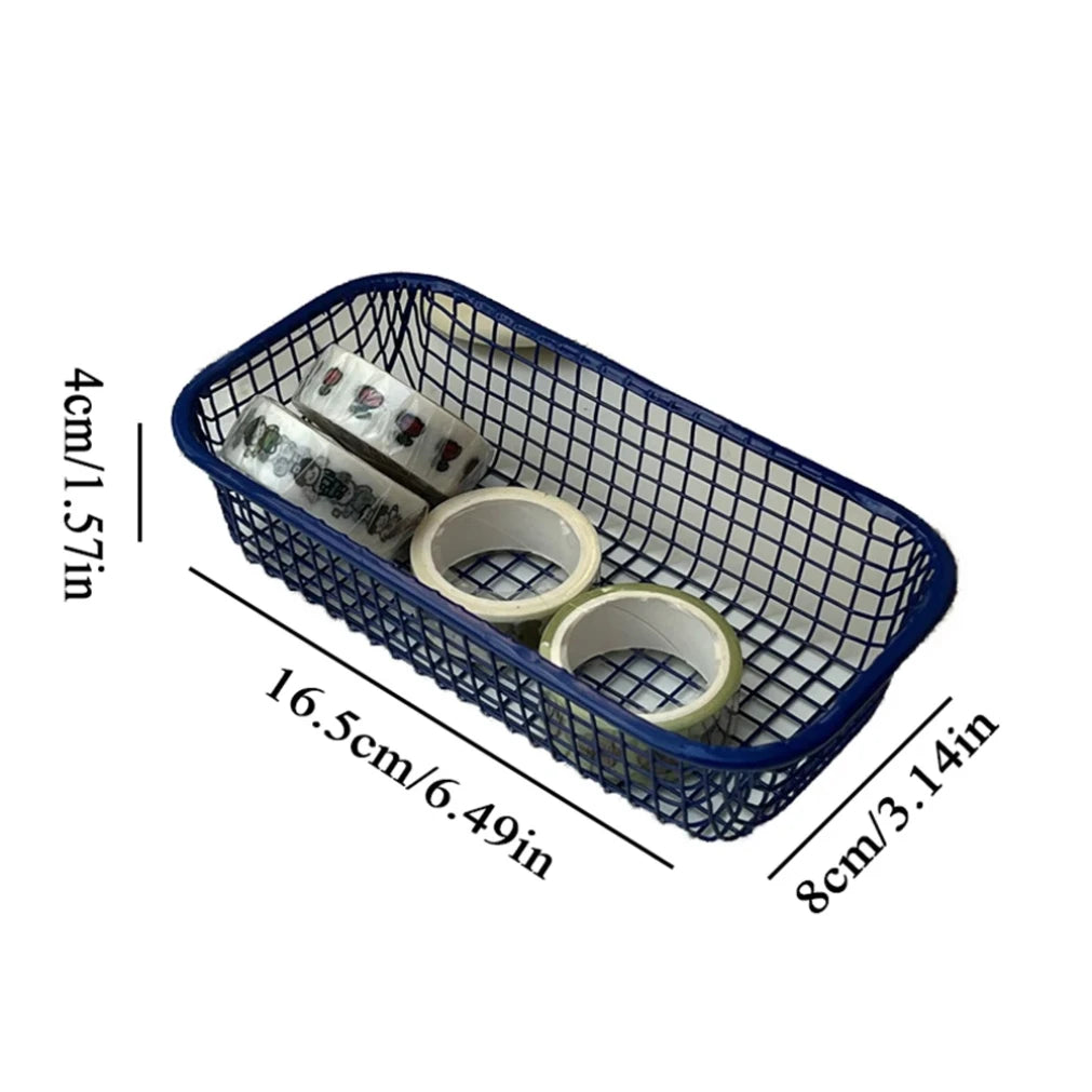 Metal Desktop Storage Basket – Desk Organizer & Sorting Holder