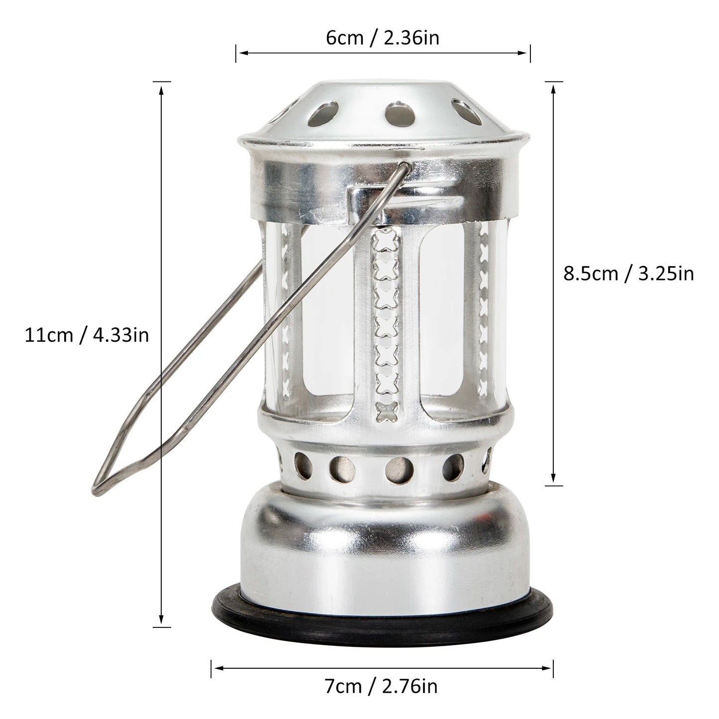 Outdoor Camping Angling Candle Lamp Lantern Mini Bright Aluminium
