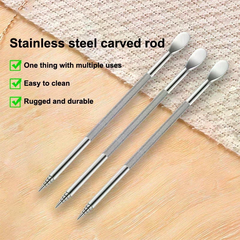 Double-ended Nail Art Carved Pen 12.5cm Multi-Function Mix Gel Polish Nail Builder Pen DIY 3D Carving Flower Sculpture Brush Peaceful Pleasures Health and Wellness