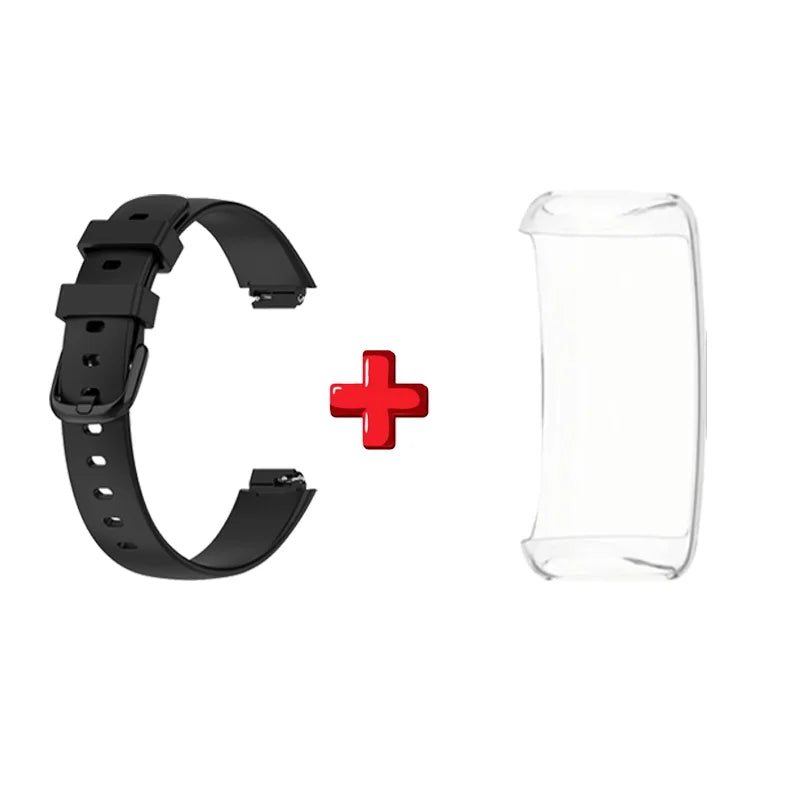 2-in-1 TPU Case & Silicone Strap for Fitbit Inspire 3 Peaceful Pleasures Health and Wellness Black