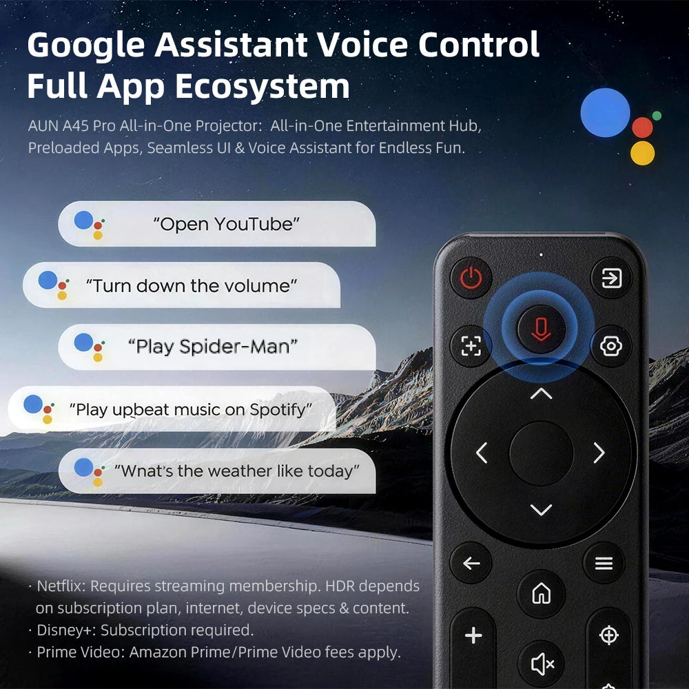 AUN A45 Pro 1080P Smart Projector | Google TV & Netflix Peaceful Pleasures Health and Wellness