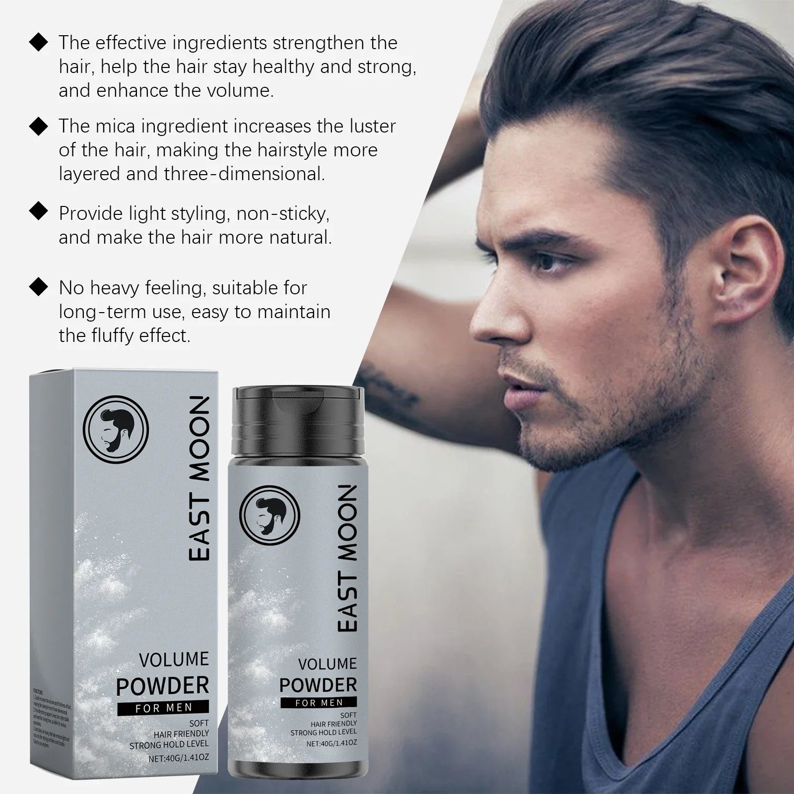 East Moon Hair Volume Texturizer Powder – Matte & Fluffy 40g Hair Styling Powder Oasis Select
