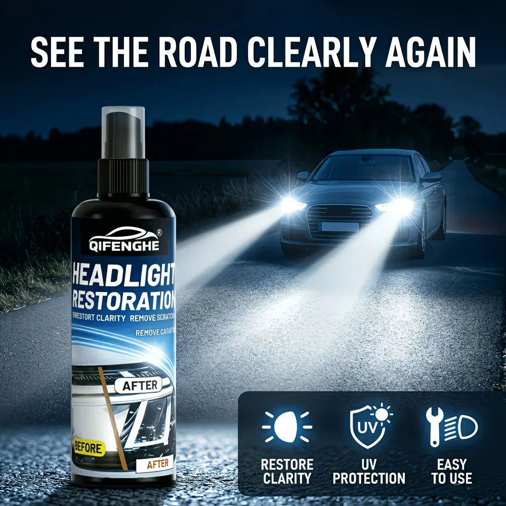Car Headlight Restoration Spray – Remove Yellowing & Haze