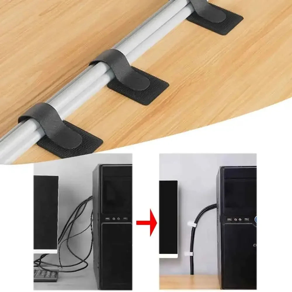 Markers Cable Tie Wire Organizer and Cables Reusable Cord Holder Self-adhesive Adjustable Storage Strap Attaches Clearance Home Peaceful Pleasures Health and Wellness